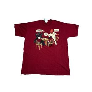 Star Trek Star Wars Shirt Parody Poker Adult L Woot Burgandy Short Sleeve